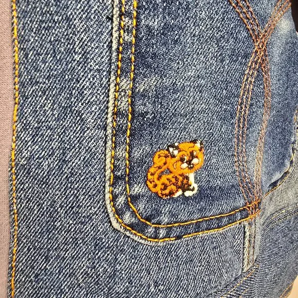 Vintage Handmade Denim Patchwork Zip Up Jacket Size L/XL - Picture 4 of 7